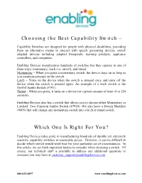 Choosing the Best Capability Switch –