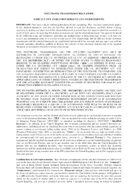 Electronic Transmission Disclaimer Strictly Not To