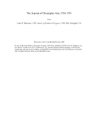 Journal of Christopher Gist, 1750-1751