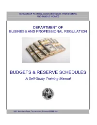 Preparing Budgets and Reserve Schedules