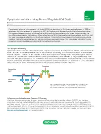Pyroptosis - an Inflammatory Form of Regulated Cell Death Review