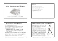 Rotor Machines and Enigma 1