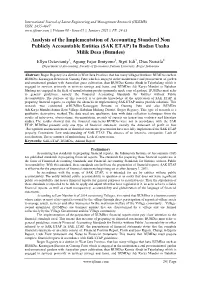 Analysis of the Implementation of Accounting Standard Non Publicly Accountable Entities (SAK ETAP) in Badan Usaha Milik Desa (Bumdes)