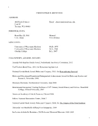 CHRISTOPHER R. BROWNING ADDRESS: 404 North D Street Email