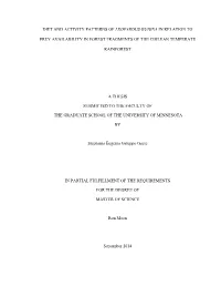 Diet and Activity Patterns of Leopardus Guigna in Relation To