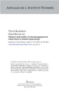 Estimates of the Number of Rational Mappings from a Fixed Variety to Varieties of General Type