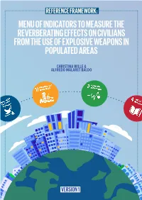 Menu of Indicators to Measure the Reverberating Effects on Civilians from the Use of Explosive Weapons in Populated Areas