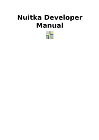 Nuitka Developer Manual Contents