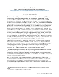 Position Statement on Parran Hall