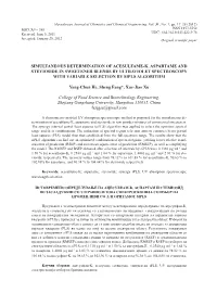 Simultaneous Determination of Acesulfame-K, Aspartame and Stevioside in Sweetener Blends by Ultraviolet Spectroscopy with Variable Selection by Sipls Algorithm