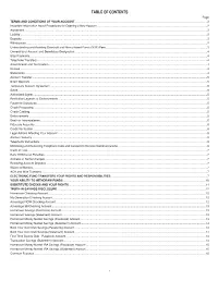 TABLE of CONTENTS Page TERMS and CONDITIONS of YOUR ACCOUNT