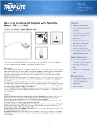 USB-C to Displayport Adapter with Alternate Mode