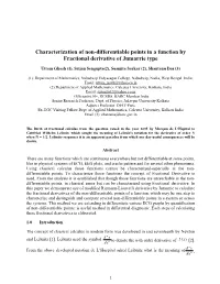 Characterization of Non-Differentiable Points in a Function by Fractional Derivative of Jumarrie Type