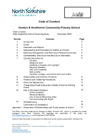 Code of Conduct Hunton & Arrathorne Community Primary School
