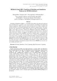 HPC Cloud-Based Modeling and Simulation Platform for HEMOS Software