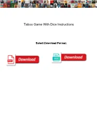 Taboo Game with Dice Instructions