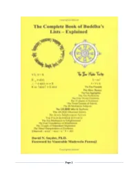 The Complete Book of Buddha's Lists – Explained