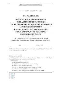 The Localism Act 2011 (Commencement No. 4 and Transitional, Transitory and Saving Provisions) Order 2012