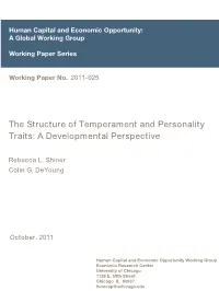 The Structure of Temperament and Personality Traits: a Developmental