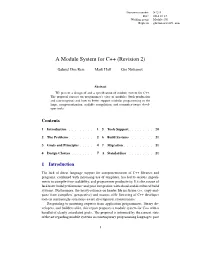A Module System for C++ (Revision 2)