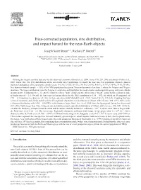 Bias-Corrected Population, Size Distribution, and Impact Hazard for the Near-Earth Objects ✩