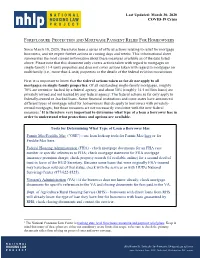 CARES Act, Which Includes a Foreclosure Moratorium for Certain Loans on Single-Family Properties