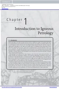 Introduction to Igneous Petrology