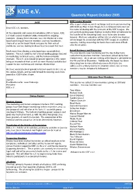KDE E.V. Quarterly Report 2005Q3 (Issue 1)