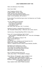 Notes and Addresses in Front of Diary