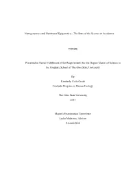 Nutrigenomics and Nutritional Epigenetics – the State of the Science in Academia