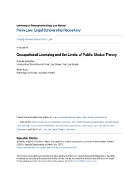 Occupational Licensing and the Limits of Public Choice Theory