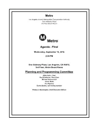 Planning and Programming Committee Agenda