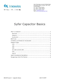 Syfer Capacitor Basics
