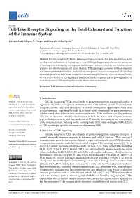 Toll-Like Receptor Signaling in the Establishment and Function of the Immune System