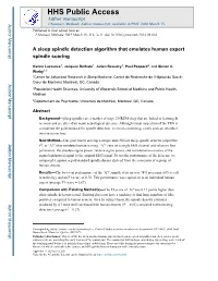 A Sleep Spindle Detection Algorithm That Emulates Human Expert Spindle Scoring