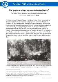 Cuban Missile Crisis and Its Implications for Scotland Today