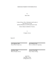 MEMOIZED PARSING with DERIVATIVES by Tobin Yehle A