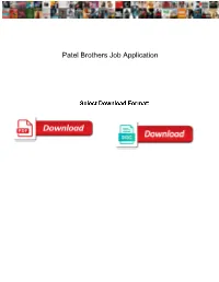 Patel Brothers Job Application