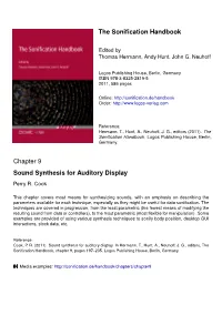 The Sonification Handbook Chapter 9 Sound Synthesis for Auditory Display