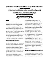 Version Control: a Case Study in the Challenges and Opportunities For