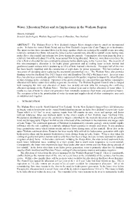 Water Allocation Policy and Its Implementation in the Waikato Region