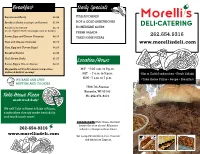2019 Morellisdeli Menu.Pdf