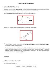 Carboxylic Acids & Esters
