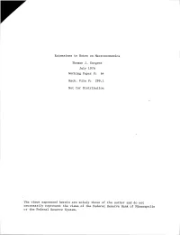 Extensions to Notes on Macroeconomics Thomas J. Sargent July 1976 Working Paper
