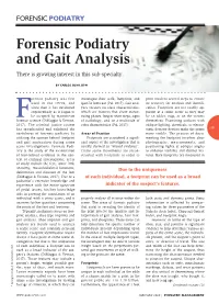 Forensic Podiatry and Gait Analysis