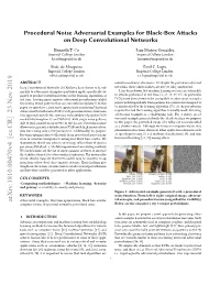 Procedural Noise Adversarial Examples for Black-Box Attacks On
