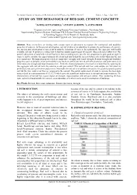Study on the Behaviour of Red Soil Cement Concrete