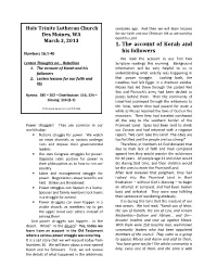 1. the Account of Korah and His Followers Numbers 16:1-40 We Read the Account in Our First Two Lenten Thoughts On… Rebellion Scripture Readings This Morning