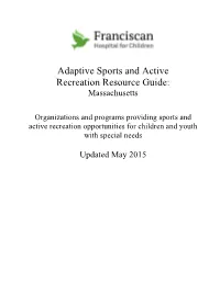 Adaptive Sports and Active Recreation Resource Guide