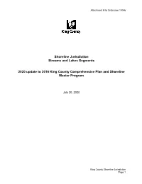 Attachment H – Shoreline Jurisdiction Streams and Lake Segments